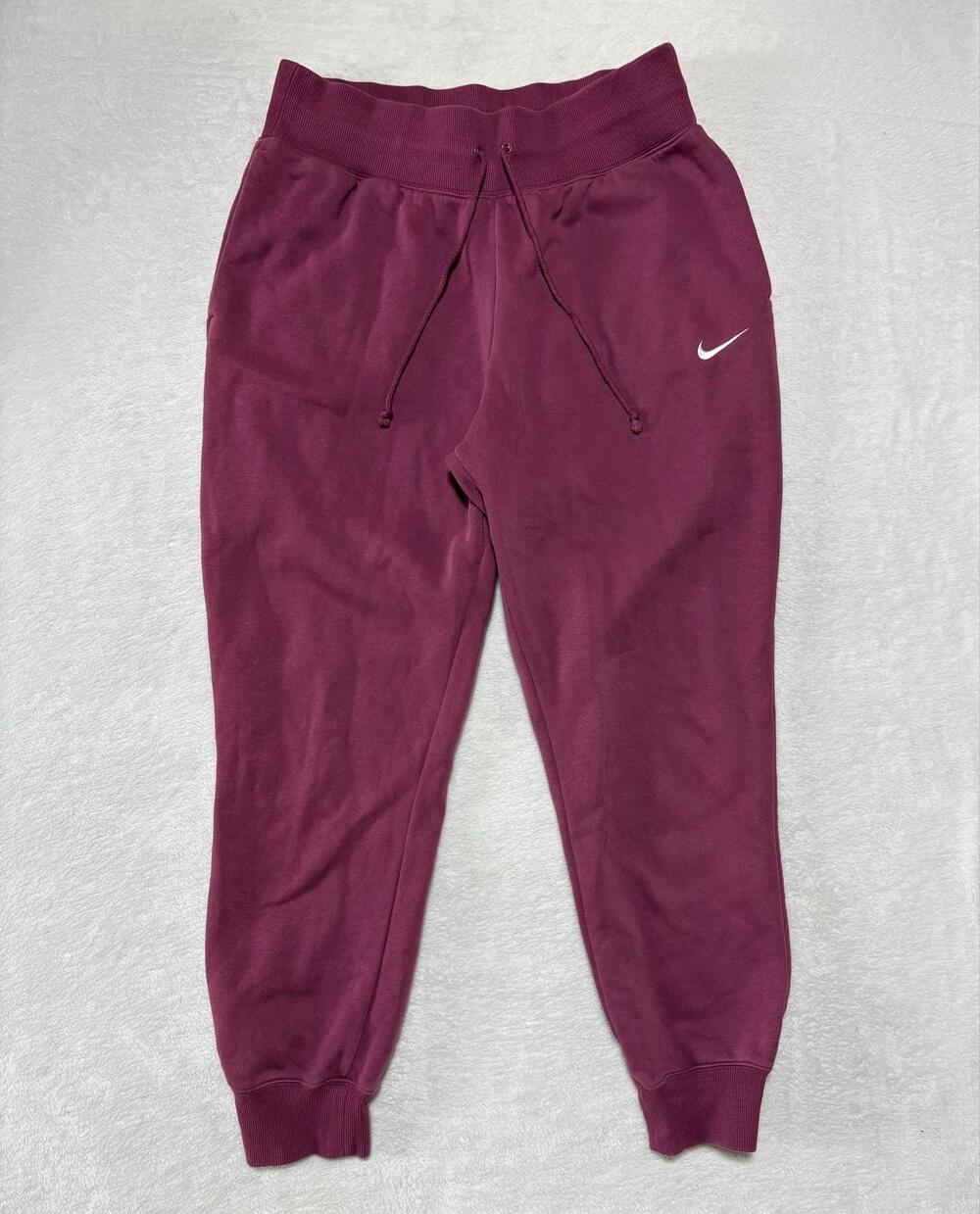 Nike Sweatpants Womens Large Magenta Joggers Drawstring Pockets Lounge